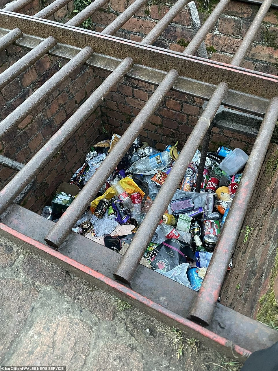 A local resident found a huge pile of garbage, including drink cans, bottles and food packages, dumped near the tank