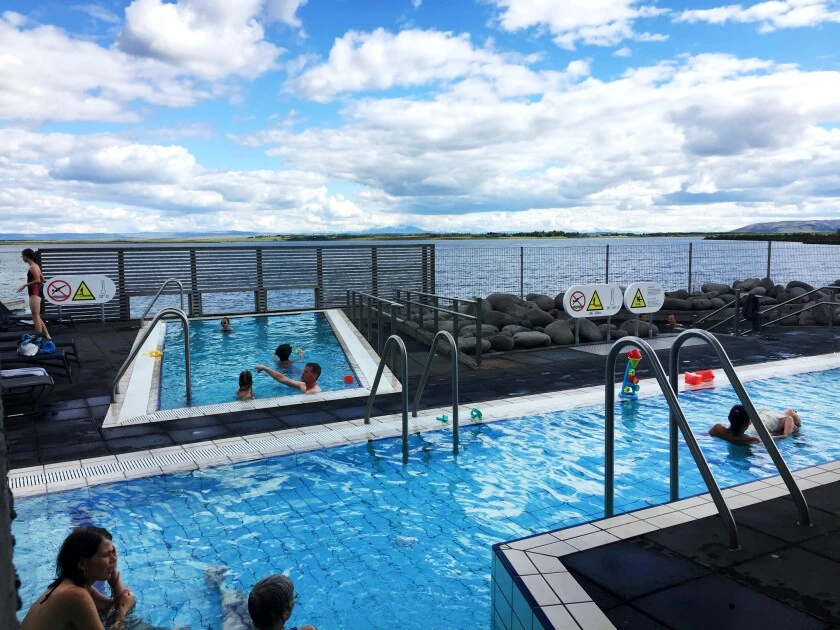 The thermal baths of Laugarvatn Fontana in Iceland.