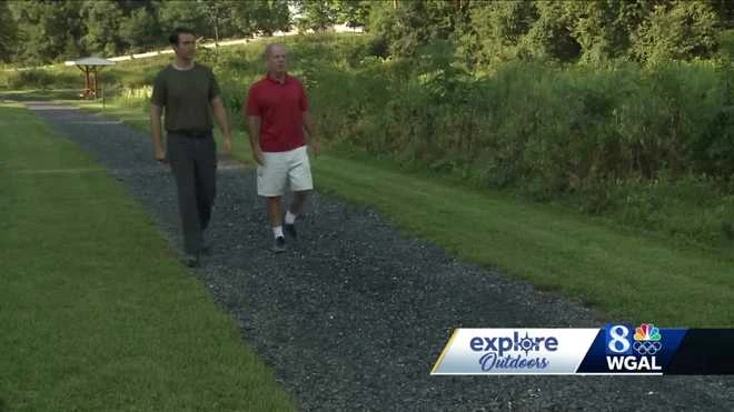 WGAL's Matt Barcaro walks with Vincent DiFilippo at the Vincent DiFilippo Nature x20;Preserve in Cumberland County.