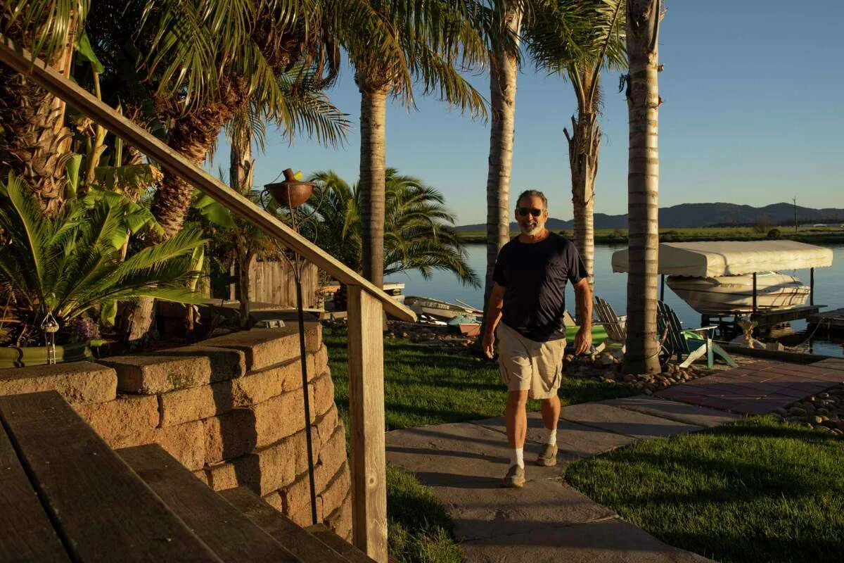 Jeffrey Martino in his garden in Bel Marin Keys.