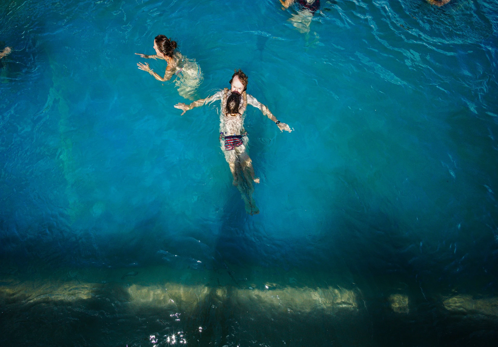 The natural saltwater pool stays around 35C