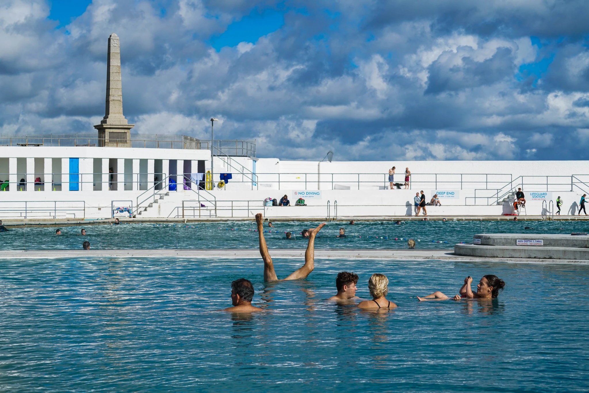 The pool is heated by drawing hot water from the ground and replacing it.  with colder water