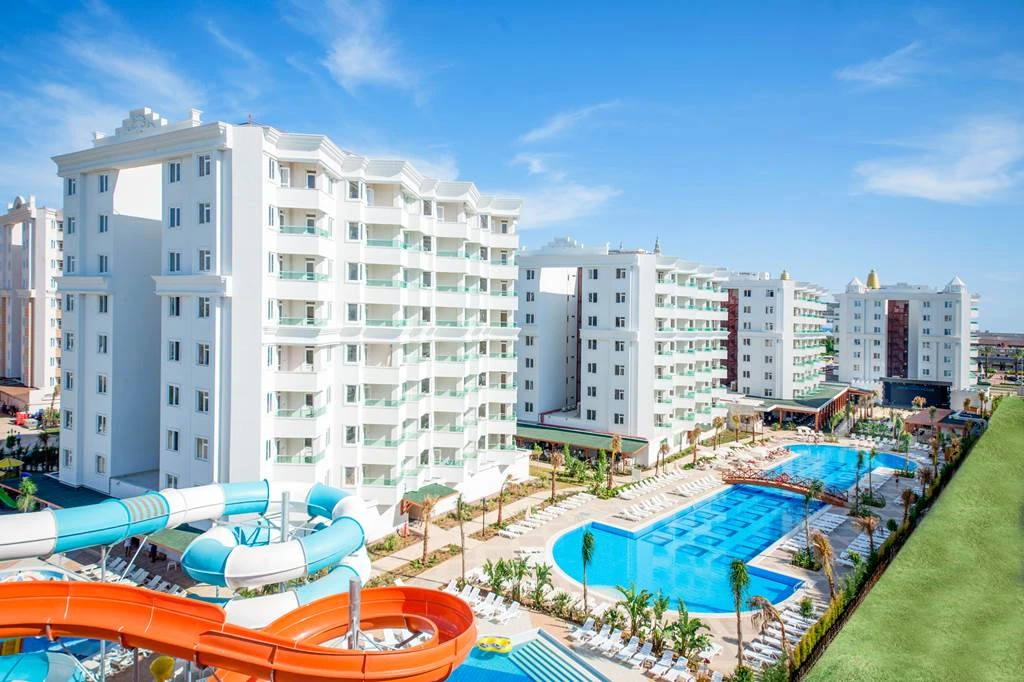 The Lara Family Club has two outdoor pools and a water park pool, with four waterslides including two that twist and turn for children over 8 years old.