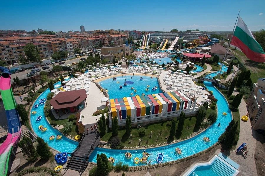 Action Aquapark's lazy river surrounds the entire park