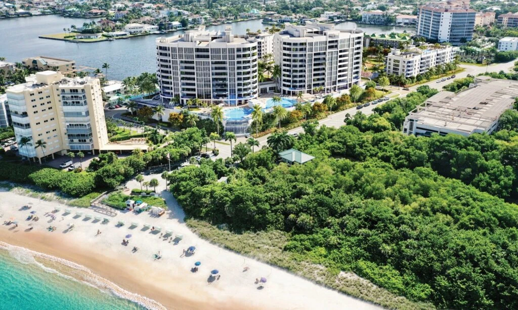 The Tower Residences at One Naples (top center) offer three-, four-, and five-bedroom floor plans and with a host of indoor and outdoor amenities, luxury resort-style living is taken to a whole new level.